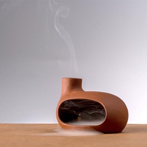 Terracotta Palo Santo Holder - Modern Chiminea Incense Burner for Yoga - Image 3