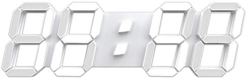 15" 3D LED Digital Wall Clock, Large Decor Wall Clock, White - Image 4