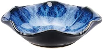JAMEND CLXP Ring Dish, Kiln Glaze Jewelry Trinket Tray, Gifts for Women I Lotus Leaf Necklace Earrings Holder on Nightstand Bathroom, Ceramic Cute Key Bowl, Blue. All Jewelries Are NOT Included. - Image 6