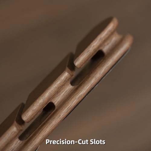 Black Walnut Wood Cable Organizer (2-Slot) Compact Desk Cord Management Cable Holder with Strong Adhesive for Home Office - Image 7