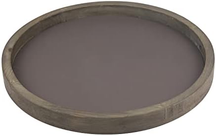Stonebriar Large 11.8" Decorative Rustic Farmhouse Worn Natural Wood and Metal Tray - Image 2