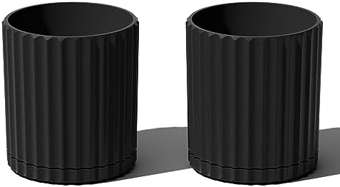 Veradek Demi Series Demi 6" Planter w/Tray - Black, 2 Pack by VeradekOutdoor