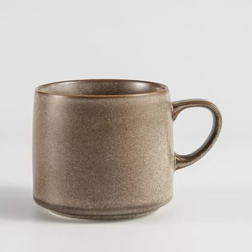 12oz Japanese Style Minimalistic Asian Rustic Reactive Glaze Ceramic Pottery Coffee Mug, Lead-Free Glaze earthen Tea Mug,Tea cup with handle, stoneware mugs, Microwave and Dishwasher Safe (Gray) by Unknown