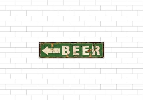 Vintage Tin Beer Sign Retro Metal Sign Suitable For Home Street Shop Garage Bar - Multi-Purpose For Indoor/Outdoor Use Plaque 4x16 Inch - Image 6