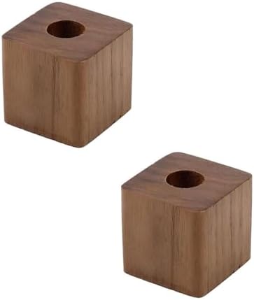 SagaSave 2PCS Solid Wood Pen Holder, Black Walnut, Single Hole Design, Smooth Surface, 4 * 4 * 4cm/1.57 * 1.57 * 1.57in, Minimalist Desk Organizer (Black Walnut L) by Unknown