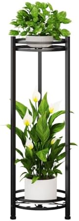 Homsorout 2 Tier Plant Stand Indoor Outdoor for Corner, Black by Homsorout