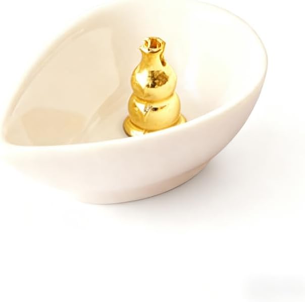Incense Holder Modern Minimalist Circular Incense Stick Burner for Cones or Sticks for Yoga & Meditation, Enhance Atmosphere,Ceramic Ash Catcher Calabash by Warmself