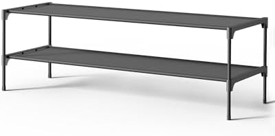 Kitsure Shoe Rack - Non-Woven Shoe Rack Shelf, 36.2" Wide - 2 Tier, Black by Kitsure