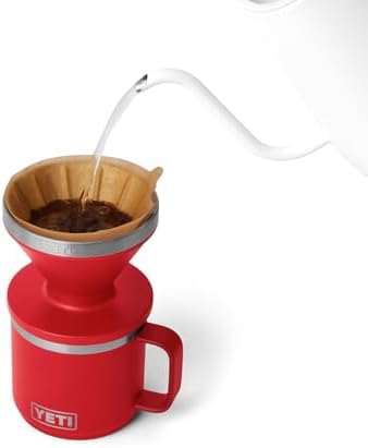 YETI Pour Over Coffee Maker Accessory Ramblers, Designed for Perfect Coffee Extraction Anywhere, Stainless Steel, fits any V60 Filter, Rescue Red - Image 3