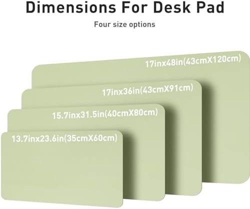 Aothia Leather Desk Pad Protector, Office Desk Mat, Large Mouse Pad, Non-Slip PU Leather Desk Blotter, Laptop Desk Pad, Waterproof Desk Writing Pad for Office and Home (48"x17", Grass Green) - Image 4
