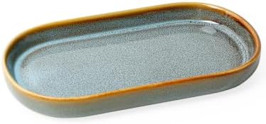 INGOFIN Ceramic Bathroom Vanity Tray for Counter, Decorative Organizer Tray by INGOFIN