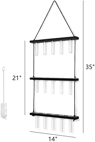 Mkono Plant Propagation Station, 3 Tier Black Wall Hanging Vase Test Tubes - Image 6