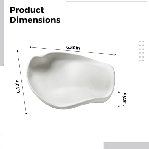 Decorative Ceramic Tray, Entryway Catch-All, Modern Jewelry Holder, 6.5 X 6.1 X 1.6 In - Image 4