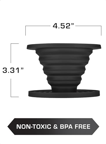 COLETTI Sierra Camping Pour Over Coffee Dripper — Collapsible Pour Over Coffee Dripper — Includes Pack of Paper Filters [Black, Pack of 1] - Image 6