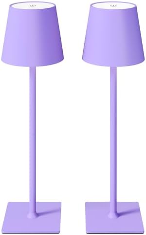 CHLORANTHUS 2 Pack Cordless Table Lamps, 3 Colors Stepless Dimming, 5000mAh Rechargeable Battery LED Desk Lamp for Bedroom/Couple Dinner/Desk/Cafe/Dining Room/Terrace by CHLORANTHUS