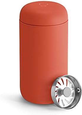 Fellow 12 oz Carter Move Travel Mug - Vacuum-Insulated Stainless Steel Travel Coffee Mug - Coffee Tumbler with Ceramic Interior and Splash Guard - Corduroy Red by Unknown