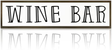 Wine Bar Sign, Rustic Wooden Hanging Signs, Farmhouse Home Decoration for Kitchen Bar, Wall Decor Art, Wine Club Decor, Decorative Wooden Signs and Plaques, 17.8x4x1.2 inches by WKYAER