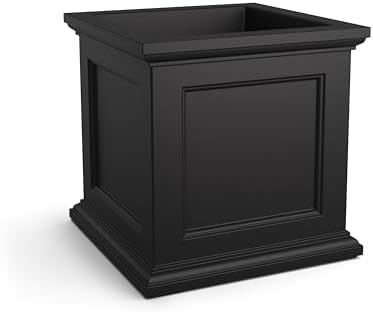 Mayne Fairfield 28in Square Planter, Black - Image 2