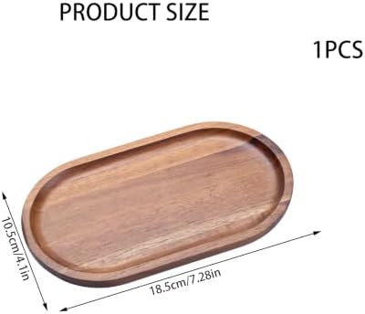 Acacia Wood Serving Tray Small, Mini Platter for Coffee Bar Vanity - Image 2