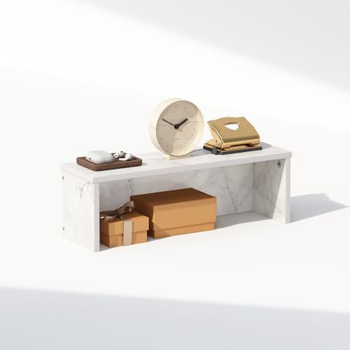 Furinno Classic Desk Organizers and Accessories, 18-Inch Desk Organizer, Desktop Organizer, for Office Supplier, Marble White - Image 3