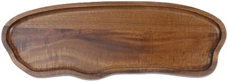 Rectangular Wooden Serving Tray for Tea, Coffee and Desserts - Japanese Style Natural Wood Breakfast Platter for Home Kitchen Cafe Decor - Easy to Clean Snack Fruit Organizer(TP06（Large）) by Fabuletta