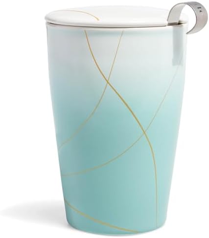 Tea Forte Double-Walled Ceramic Kati Cup, Wellbeing, 12 oz by TeaForte