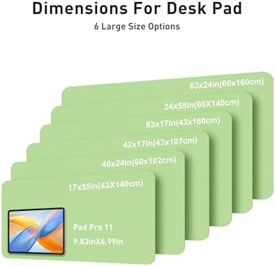 Aothia Faux Leather Desk Mat - Large Mouse Pad, Non-Slip PU Leather Blotter, Waterproof Writing Surface for Office and Home (Foam Green, 42" x 17") - Image 5
