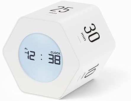 mooas Multi-Hexagon Clock Timer, Cube, Backlight, Countup/Down (White) by mooas