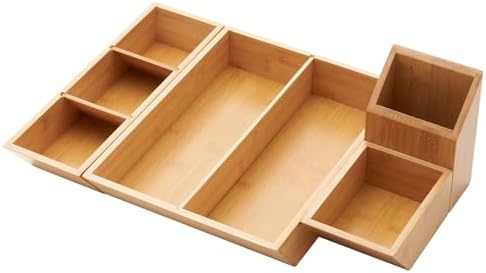 TRINITY EcoStorage 4-Piece Bamboo Desk & Drawer Organizer Set by TRINITY