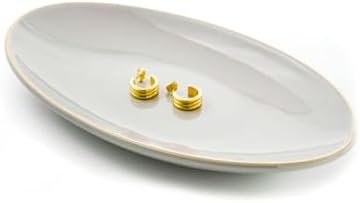 HANKOR Ceramic Key Bowl - 7 x 4 Dish Tray, Decorative Catch All, Gray by HANKOR