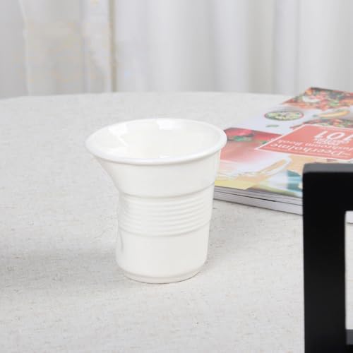 Ceramic pleated water cup, irregularly shaped coffee cup 200ml - Image 3