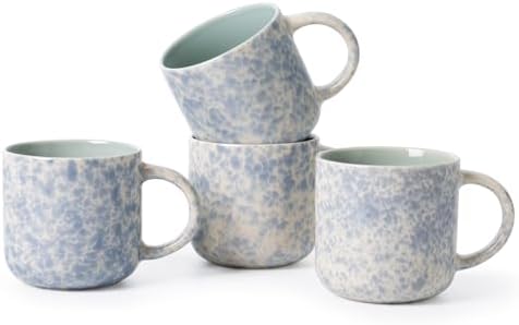 MONITO 12OZ Coffee Mugs Set of 4, Modern Ceramic Coffee Mug Set with Handle by MONITO