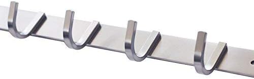Coat Hook Rack with 8 Square Hooks - Premium Modern Wall Mounted - Ultra durable with solid steel construction, Brushed stainless steel finish, Super easy installation, Rust and water proof