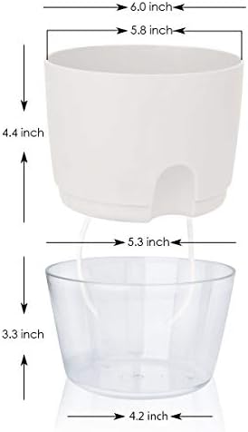 Vanavazon 6 Inch Self Watering Pots for Indoor Plants African Violet Pots - Image 4