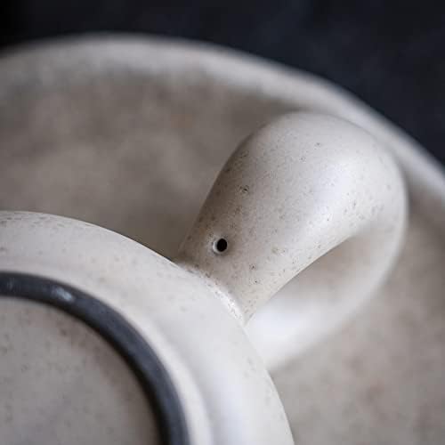 Uaral Cermic Small Coffee Mugs 10 Ounce Cappuccino Mugs Handmade Mug Set with One-finger Handle for Mocca,Latte,Cereal,Yogurt and Beverage,Set of 2(Cream) - Image 4