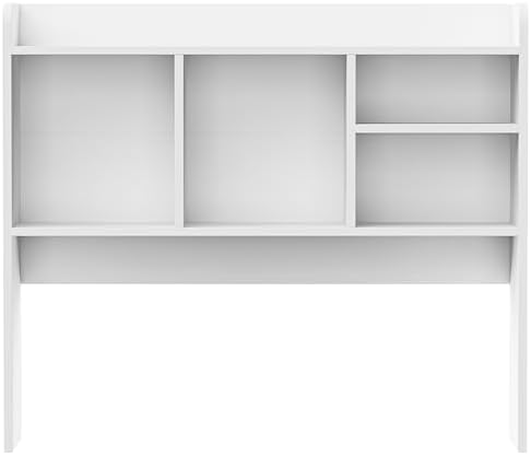 Nova Microdermabrasion Wooden Desktop Bookshelf with 6 Shelves–3-Tier Desk Organizer Hutch for Computer Desk, Home or Office (White) - Image 6