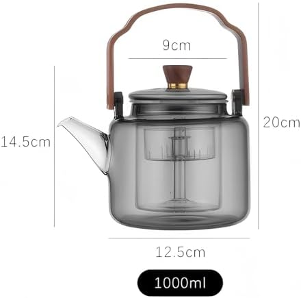 Tea Pot with Infuser for Loose Leaf Tea, Glass Teapot Stovetop, Heat Resistant Borosilicate Tea Kettle, Clear, 34oz/1000ml Capacity, Tea Strainer - Image 3