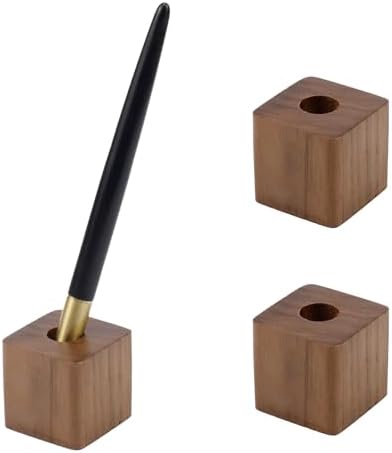 Single Pen Stand Holder,Walnut Single Pen Holder 2Pcs 4×1.4cm by Risbay