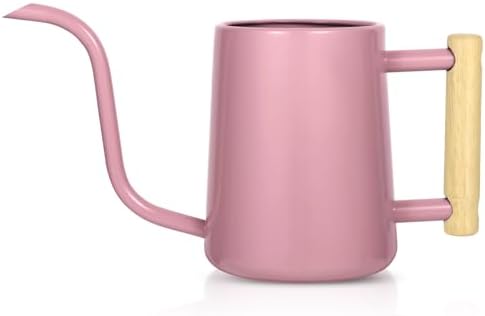 Watering Can Indoor Plants, 35 oz/1000 ml Metal Stainless Steel Watering Can Pot with Long Spout for Indoor House Plants Bonsai Outdoor Garden Flower Decorative (Pink) by Unknown
