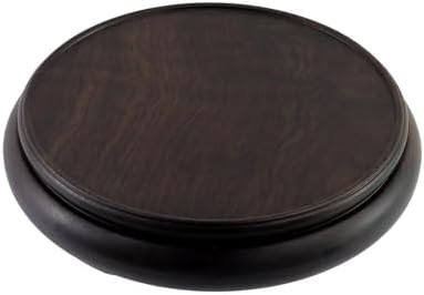 Oriental Wooden Pedestal Vintage Ebony Vase Lamp Teapot Base Solid Wood Round Display Stand Base for Classy Crafts Statue Home Decoration, 6.3" Inner Diameter by PUFGUY