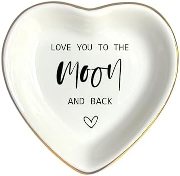 Heart Ring Dish, White Ceramic Jewelry Dish For Mom Wife Bride Lover, Ceramic Jewelry Dish, Trinket Tray, Mother's Day, Wedding Gifts by HatafaFurni