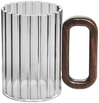 Glass Mugs with Wooden Handle, 11OZ Clear Borosilicate Drinking for Tea, Coffee, Milk and Juice Versatile by Unknown