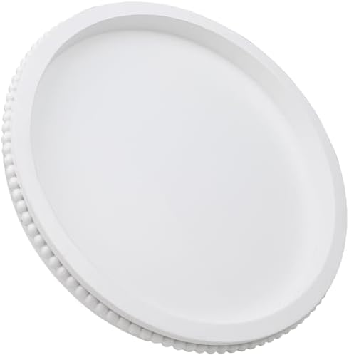 Hrastany Round Wood Serving Tray for Coffee Table Centerpiece, White by Hrastany