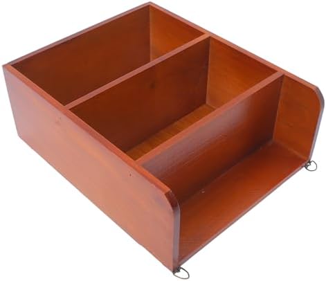 LIFKOME Desk Organizer Shelf Modern Minimalist Style 3 Tier Wooden with Smooth Surface Treatment and Easy Cleaning Brown Wood Storage Stand for Office and Dorms by LIFKOME