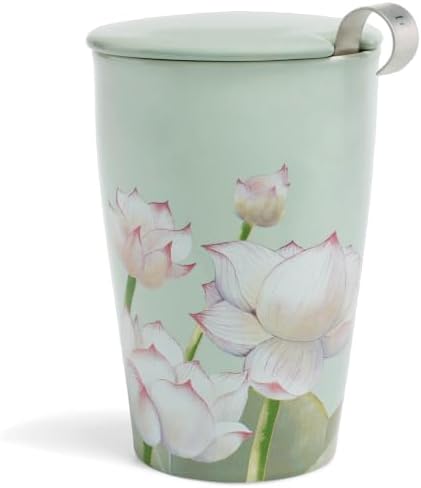 Tea Forte Double-Walled Ceramic Kati Cup, Lotus, 12 oz by TeaForte