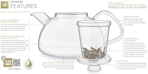 Teabloom Innovative Filtered Borosilicate Glass Teapot With Microdot Whole Leaf Tea Glass Infuser, 40 ounces – A Pure & Immersive Tea Experience – Tea Purist's Choice - Image 3