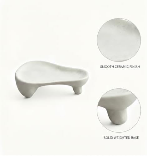 Small Item Catch-All Tray for Rings and Keys, Geometric Ceramic Organizer Dish with Raised Edges, Modern Minimalist Decor for Nightstand or Entryway (Black/White) - Image 6