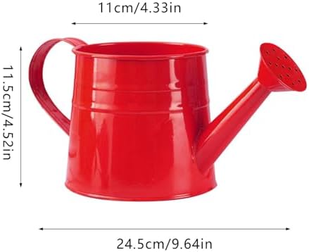 Watering Can Outdoor, 0.25 Gallon Metal Small Capacity Watering Can Indoor Plants with Sprinkler Head,Decorative Lightweight Durable Watering Cans for Garden Lawn Bonsai Greenhouse (Rose Red) - Image 2