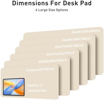 Aothia Faux Leather Desk Mat - Large Mouse Pad, Non-Slip PU Leather Blotter, Waterproof Writing Surface for Office and Home (Beige, 42" x 17") - Image 5