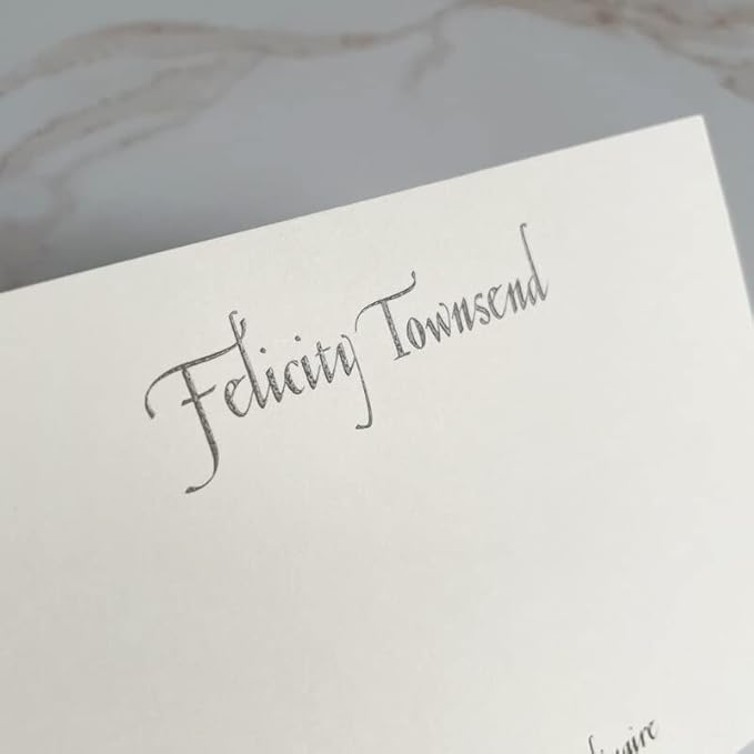 Casual Personalized Flat Cards - Raised Ink Stationery Made in the USA